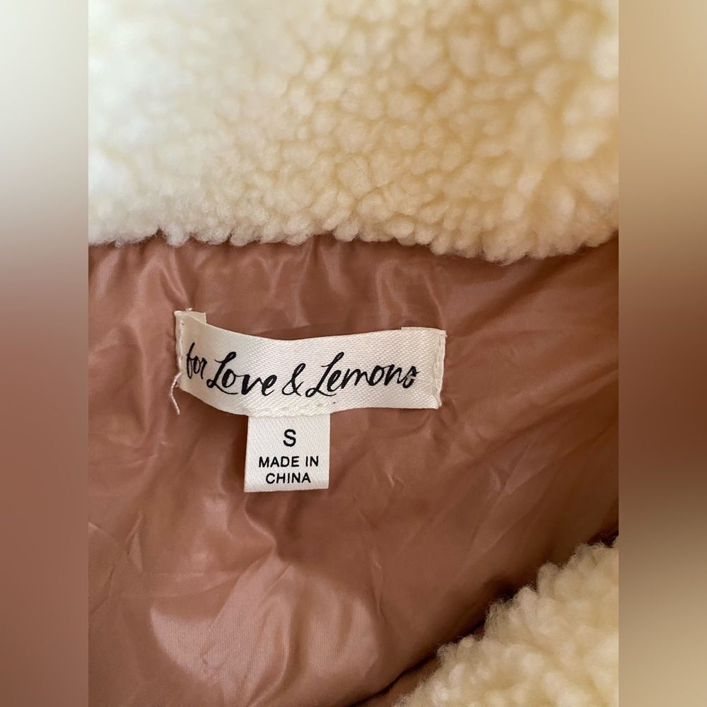 For Love and Lemons Cropped Quilted Nico Puffer Jacket Womens Brown Beige Sz S - Picture 8 of 16